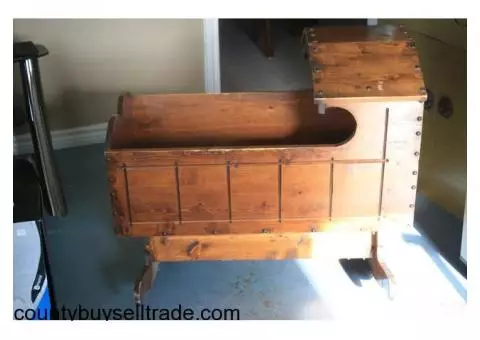 antique wood handmade crib rocker